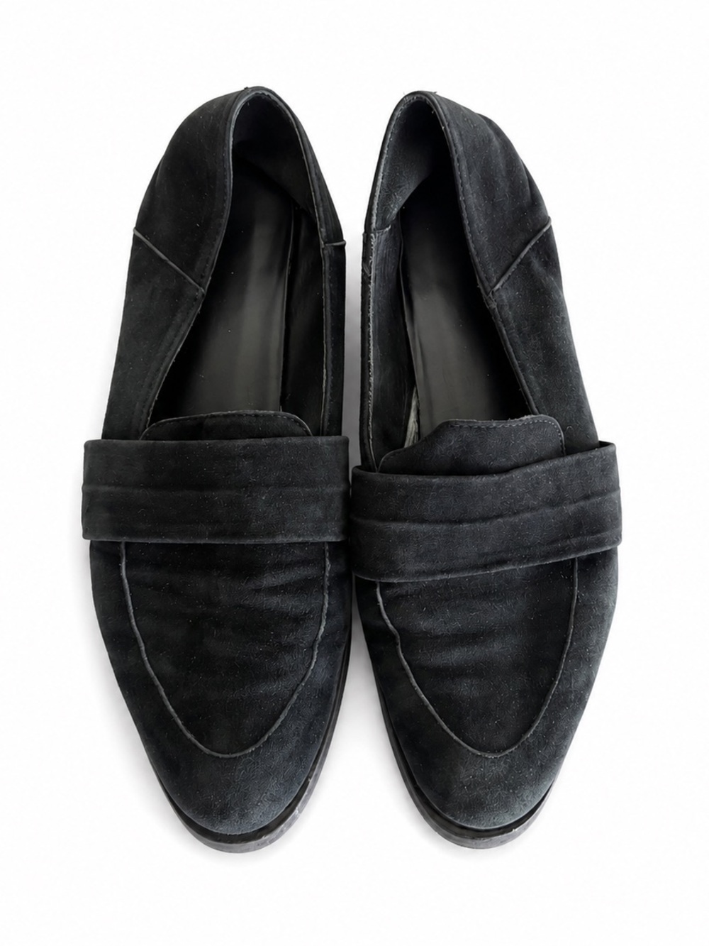 Zara Black Suede Loafers Made in Spain EU 37 US 6.5–7 Soft Minimalist Chic